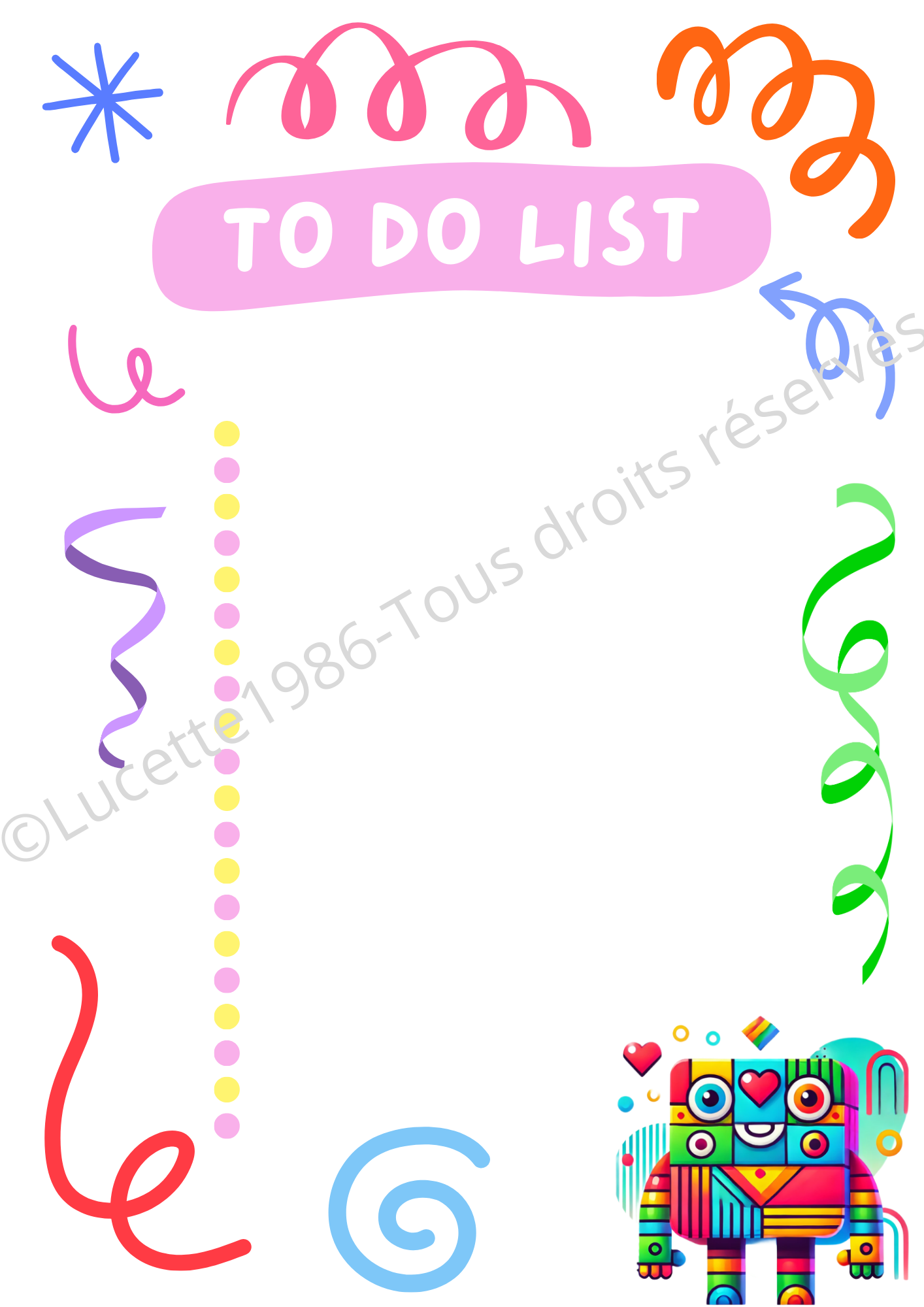 📝 TO DO LIST KIBO A5: Le robot coloré 🤖🌈