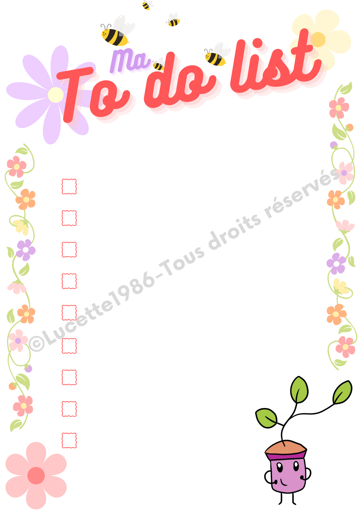 TO-DO-LIST A5 “Printemps Kawaii” – Organise-Toi avec Douceur !